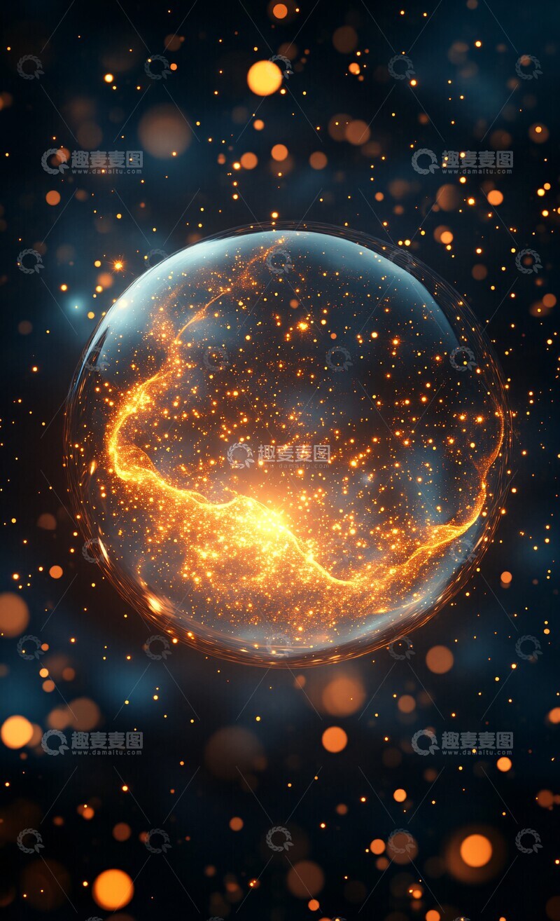 高清大图下载【趣麦麦图】气泡星球发光图2