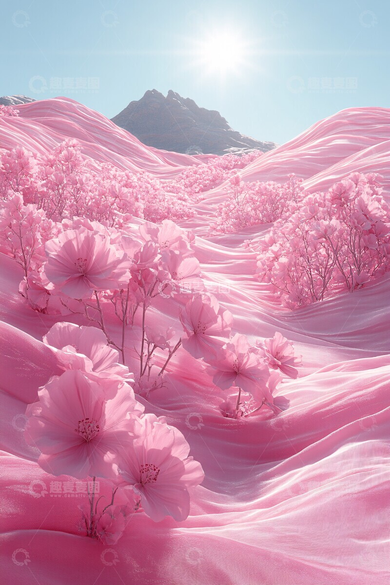 高清大图下载【趣麦麦图】粉色渐变桌面2