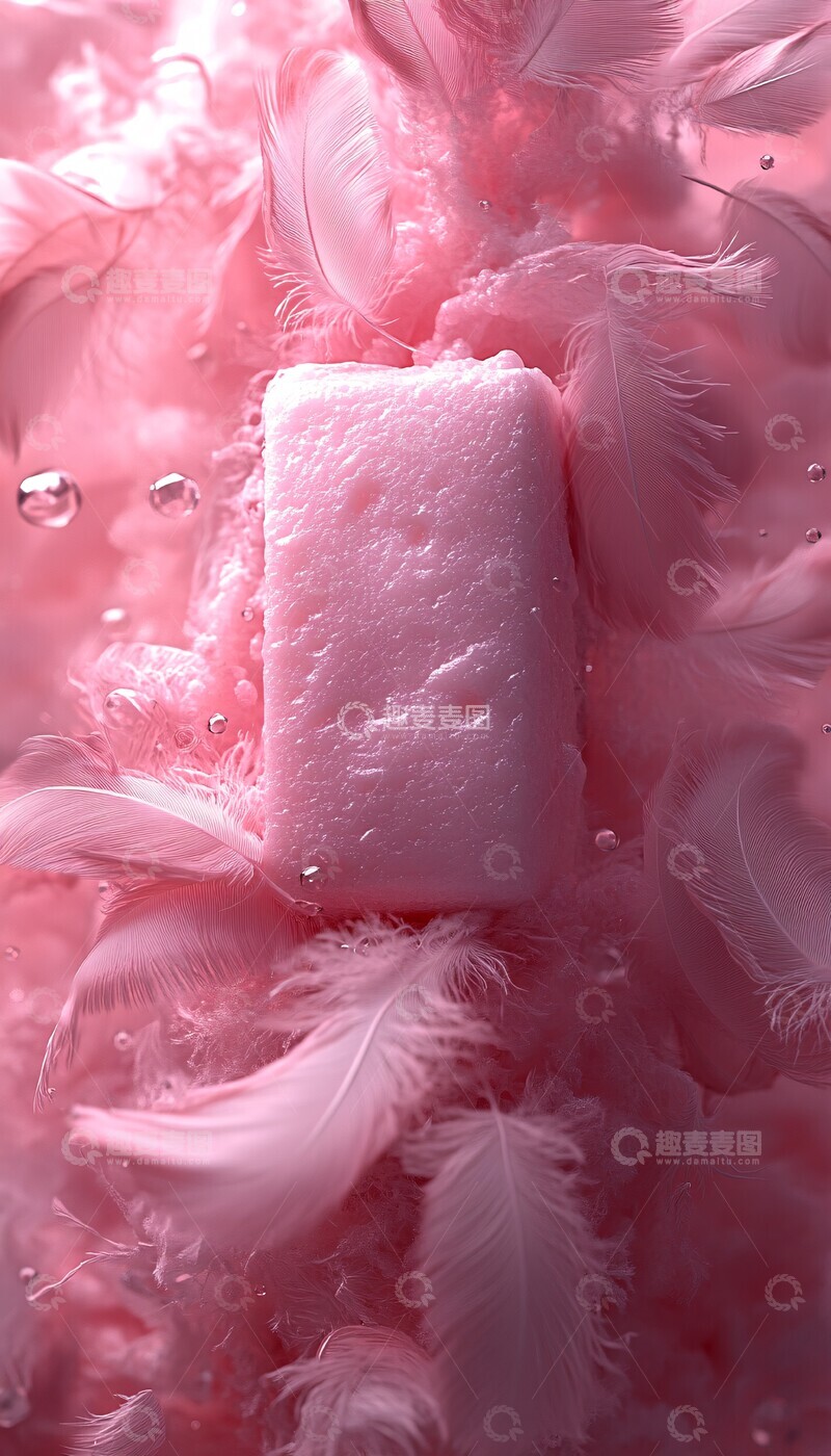 高清大图下载【趣麦麦图】粉色羽毛盒子