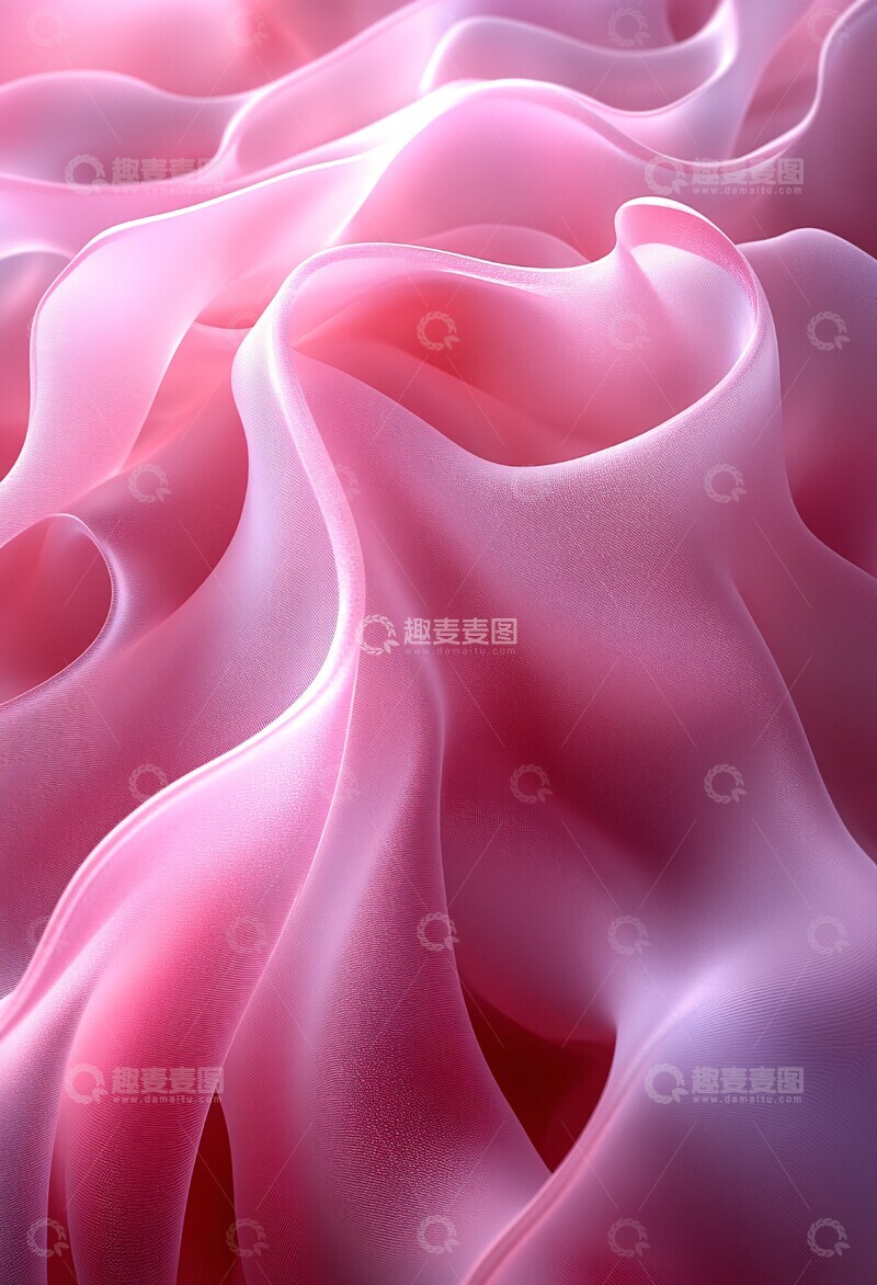高清大图下载【趣麦麦图】粉色背景抽象形状1