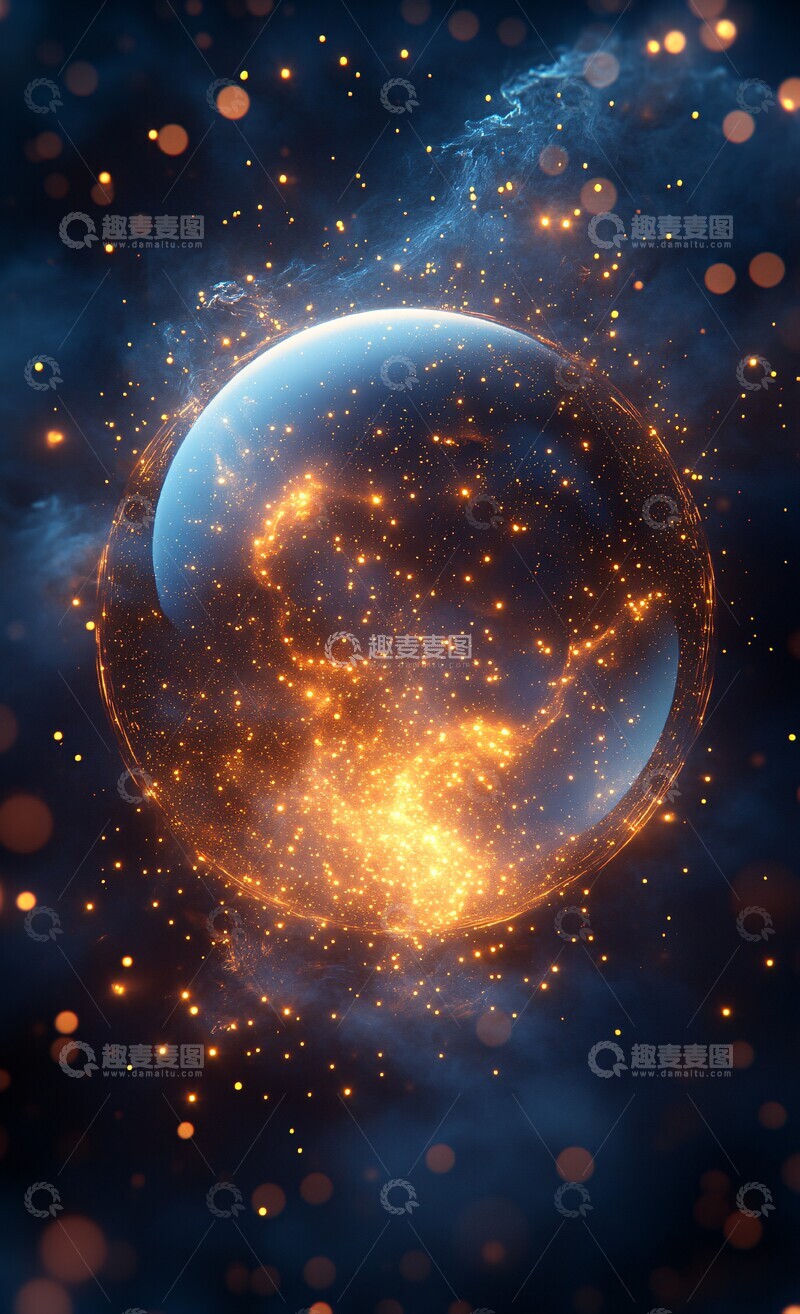 高清大图下载【趣麦麦图】气泡星球发光图