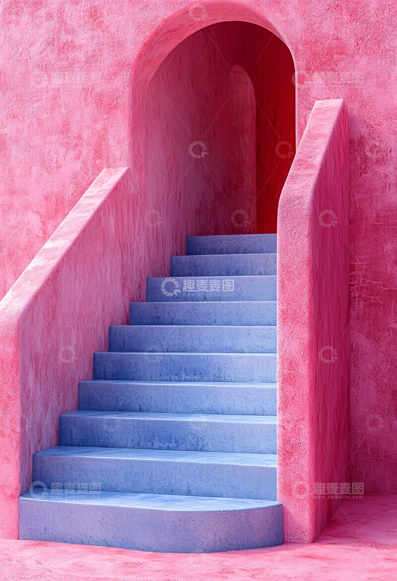 高清大图下载【趣麦麦图】粉色蓝色楼梯组合2