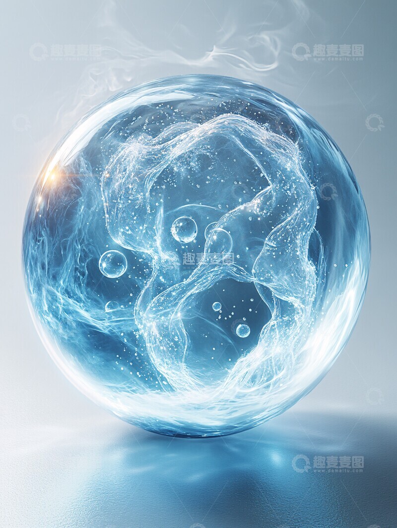 高清大图下载【趣麦麦图】蓝球发光分子元素