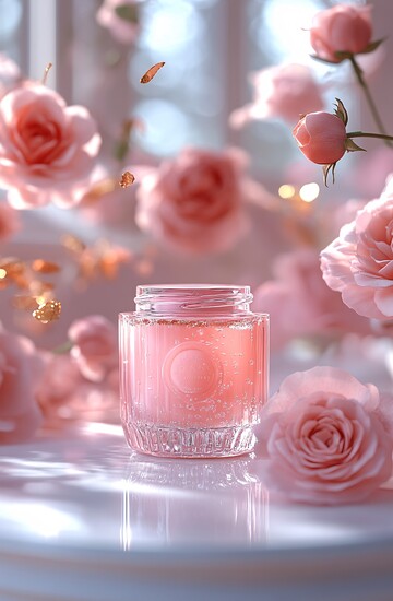 玫瑰金带面霜瓶