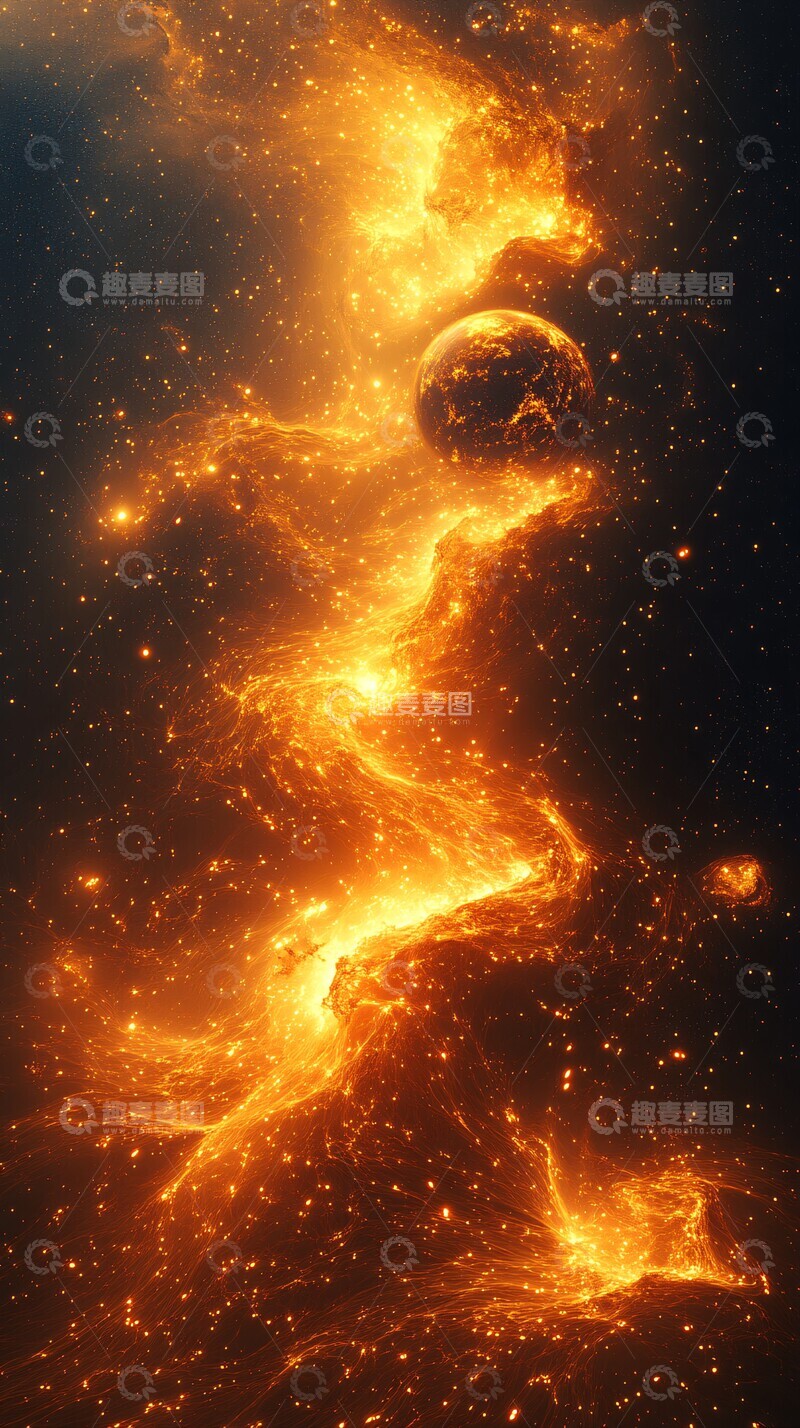 高清大图下载【趣麦麦图】光粒宇宙地球太阳