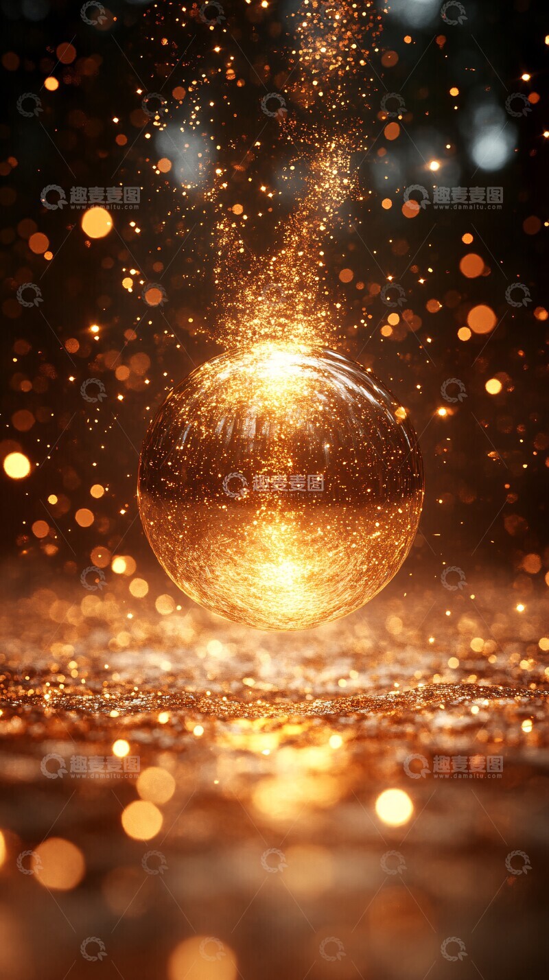 高清大图下载【趣麦麦图】金色球体宇宙环