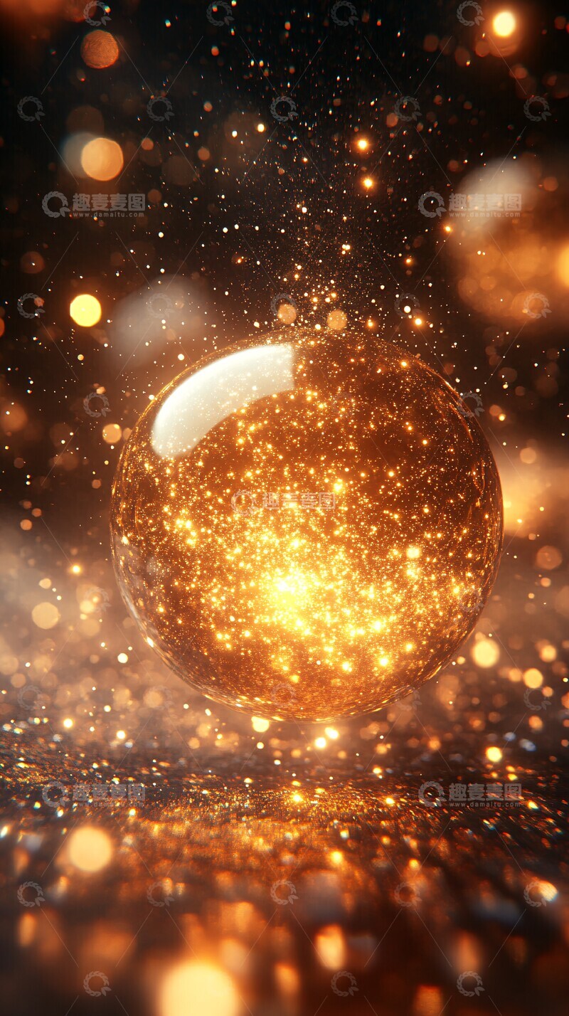 高清大图下载【趣麦麦图】金色球体宇宙环2