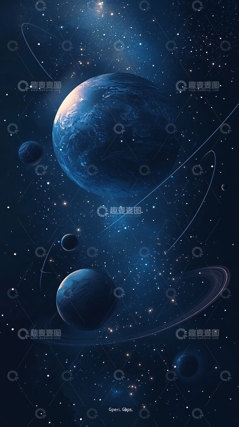 高清大图下载【趣麦麦图】星际网络黑暗蓝色矢量