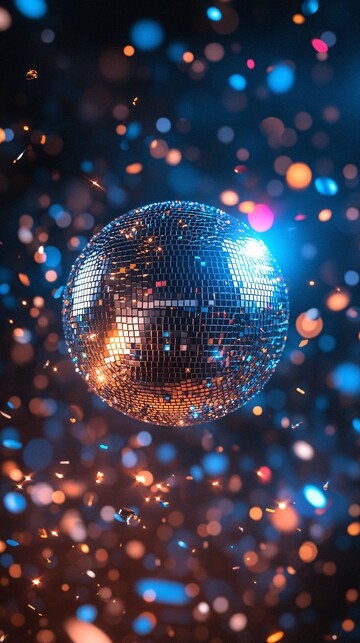 银色迪斯科球生日邀请1