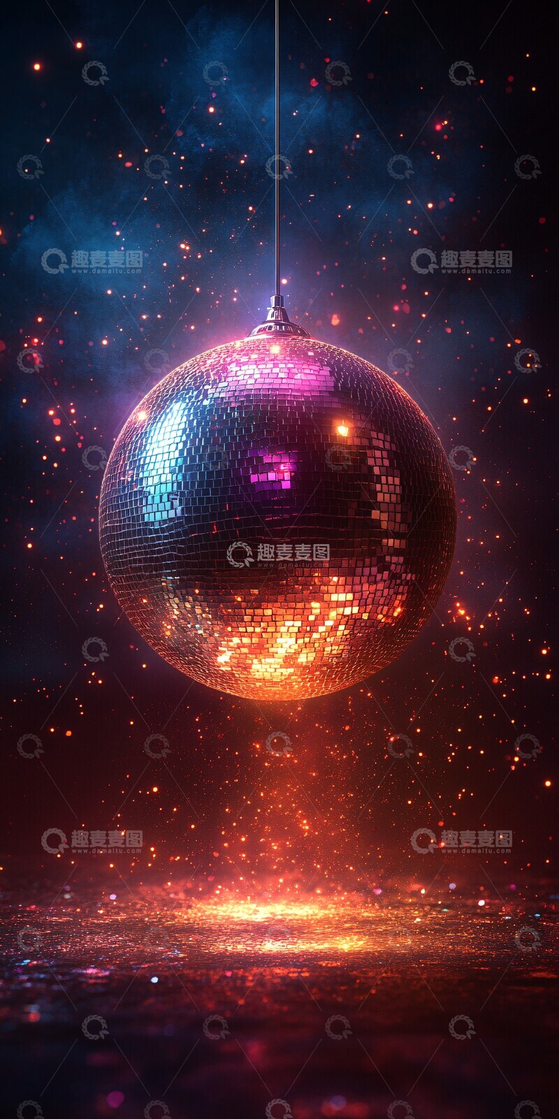高清大图下载【趣麦麦图】迪斯科球光束