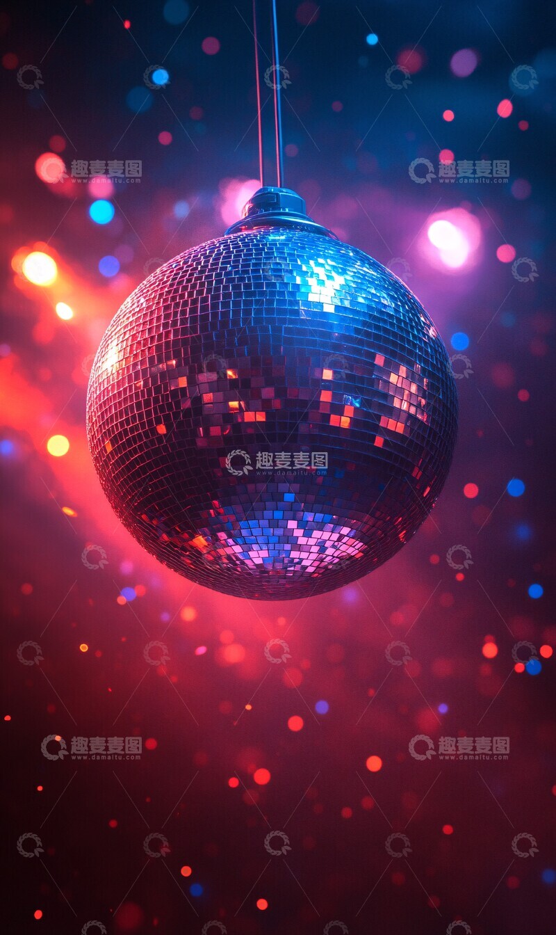 高清大图下载【趣麦麦图】彩色灯光球背景模糊