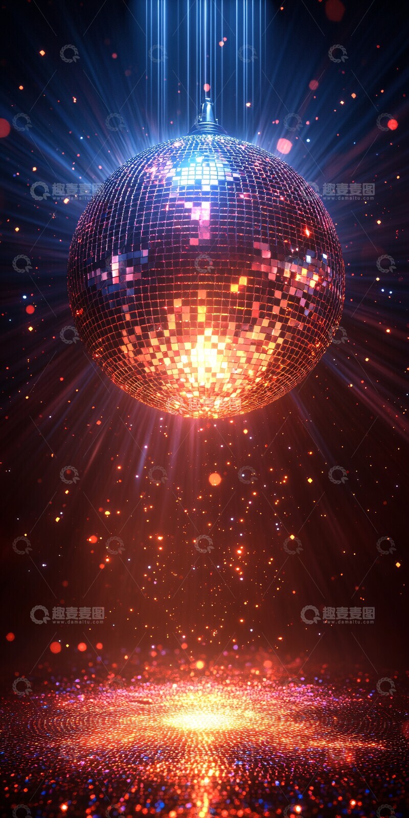 高清大图下载【趣麦麦图】迪斯科球光束1
