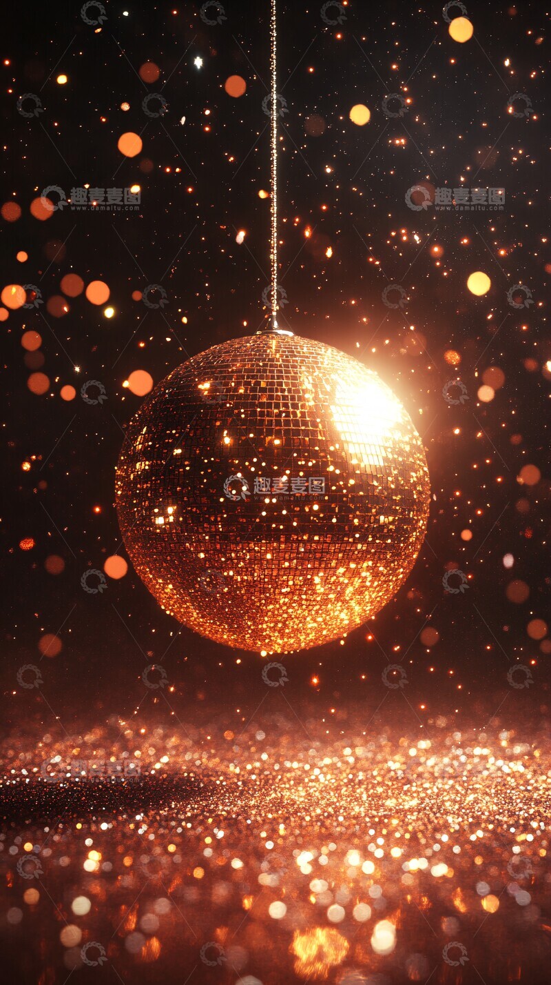 高清大图下载【趣麦麦图】黄金时光派对背景1