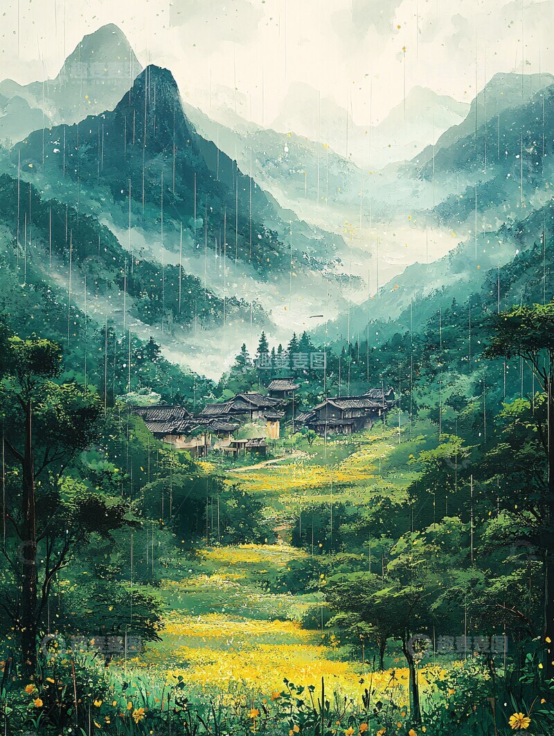 高清大图下载【趣麦麦图】春雨东风景物复苏