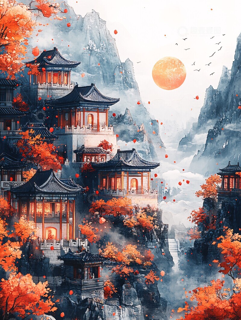 高清大图下载【趣麦麦图】卡通文化建筑设计