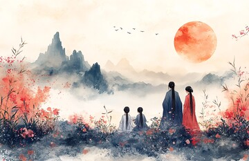 竹林下读书写字