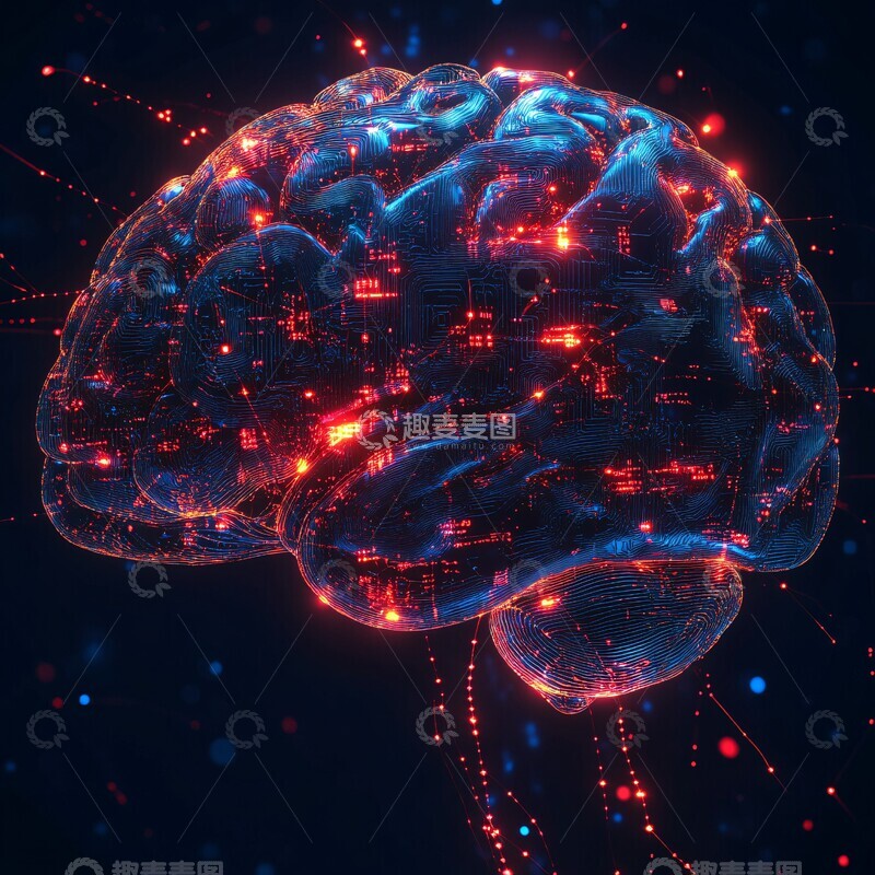 高清大图下载【趣麦麦图】数字脑神经图2