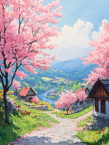 石头小屋春日景1