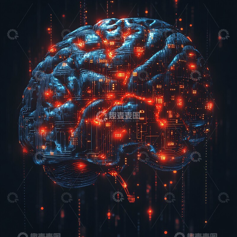 高清大图下载【趣麦麦图】数字脑神经图