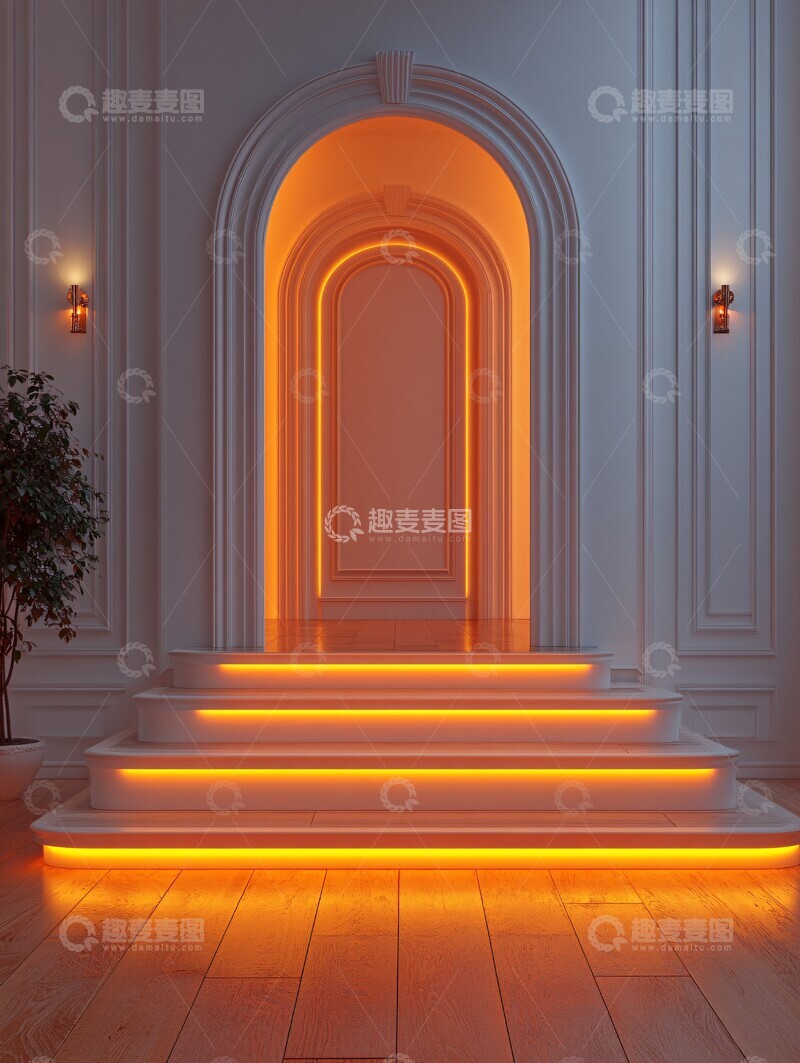 高清大图下载【趣麦麦图】纯白墙面木地板2