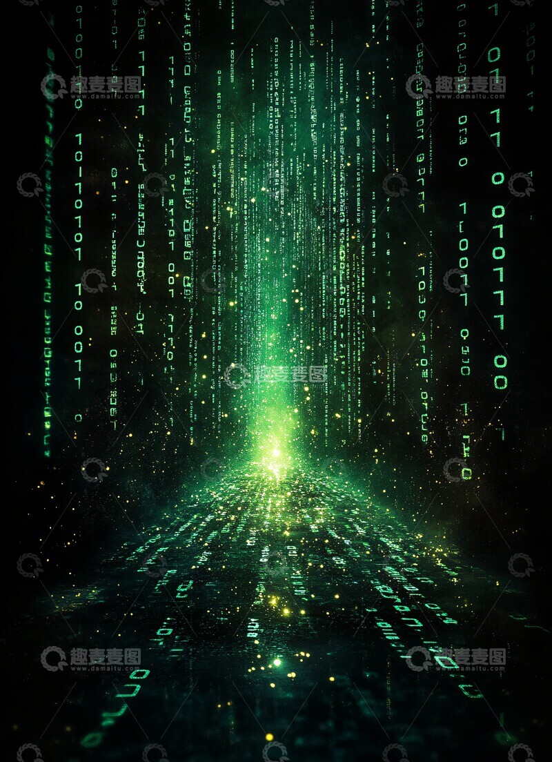 高清大图下载【趣麦麦图】二进制数字背景1