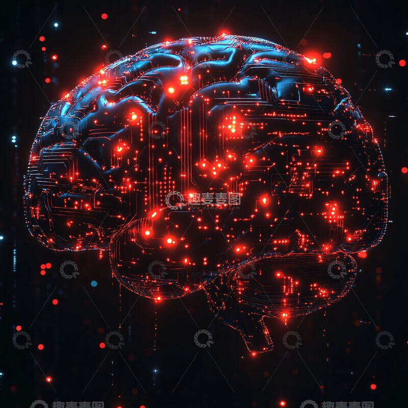 高清大图下载【趣麦麦图】数字脑神经图1