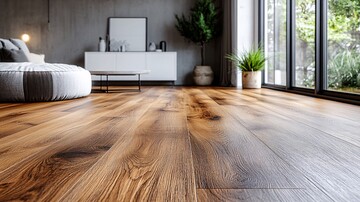 波纹橡木地板与白柜