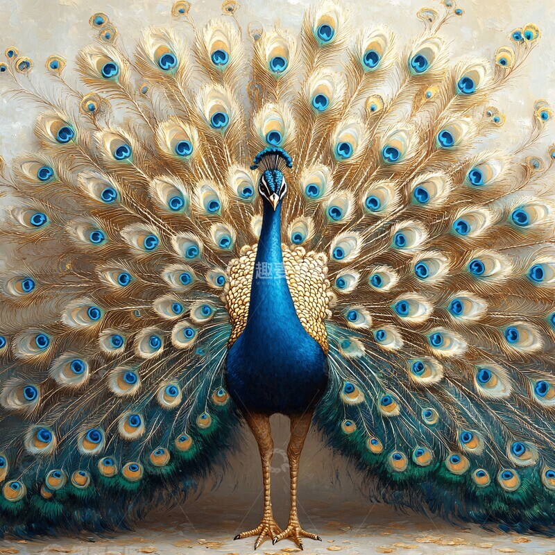 高清大图下载【趣麦麦图】孔雀开屏孔雀开屏尾羽