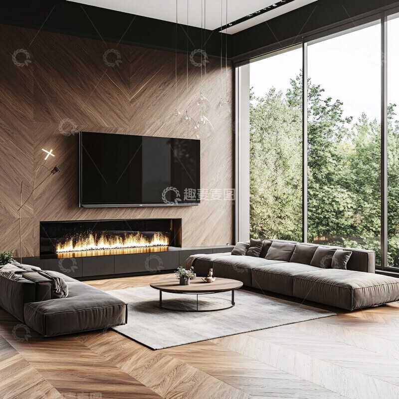 高清大图下载【趣麦麦图】大窗角椅木地板