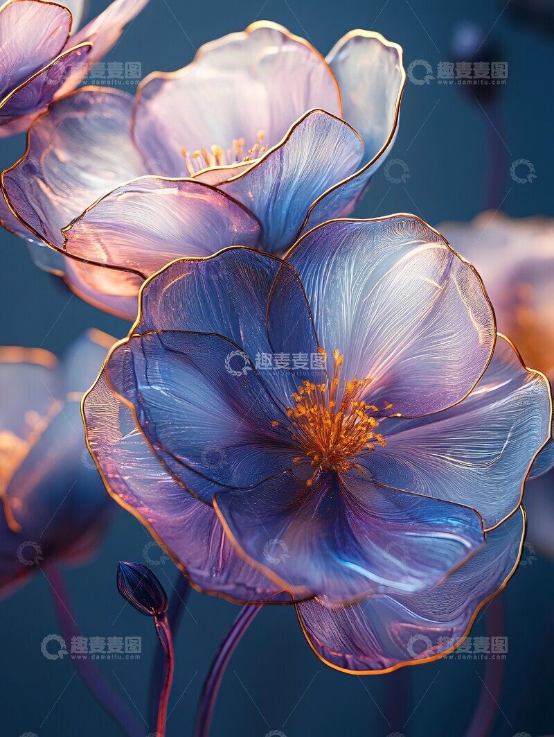 高清大图下载【趣麦麦图】金边酒精墨水花1