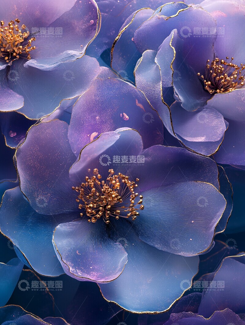 高清大图下载【趣麦麦图】金边酒精墨水花2