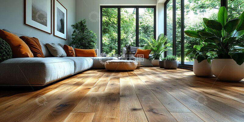 高清大图下载【趣麦麦图】木地板与明亮客厅1