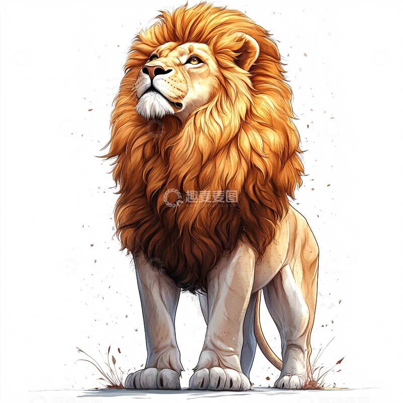 高清大图下载【趣麦麦图】狮子侧面站立图2