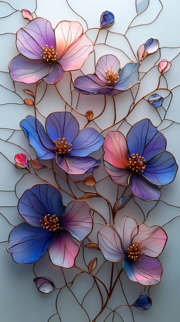 紫花玻璃装饰1