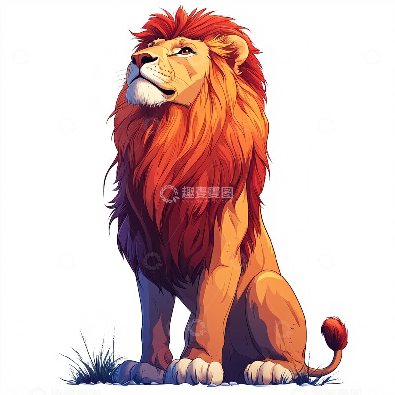 高清大图下载【趣麦麦图】狮子侧面站立图