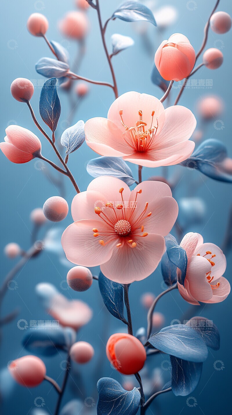 高清大图下载【趣麦麦图】未来花朵装饰卡1