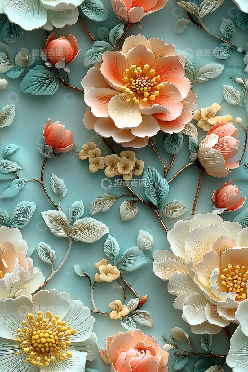 高清大图下载【趣麦麦图】花卉图案花卉图案色彩