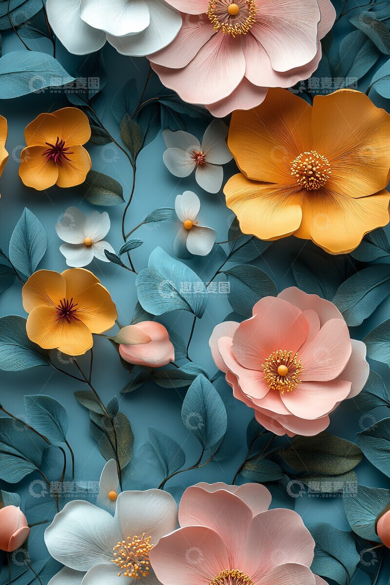 高清大图下载【趣麦麦图】花卉图案花卉图案色彩2