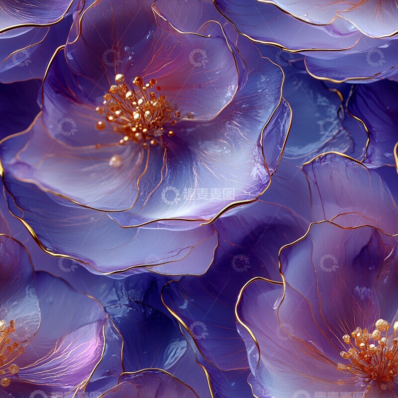 高清大图下载【趣麦麦图】酒精墨水花卉图案