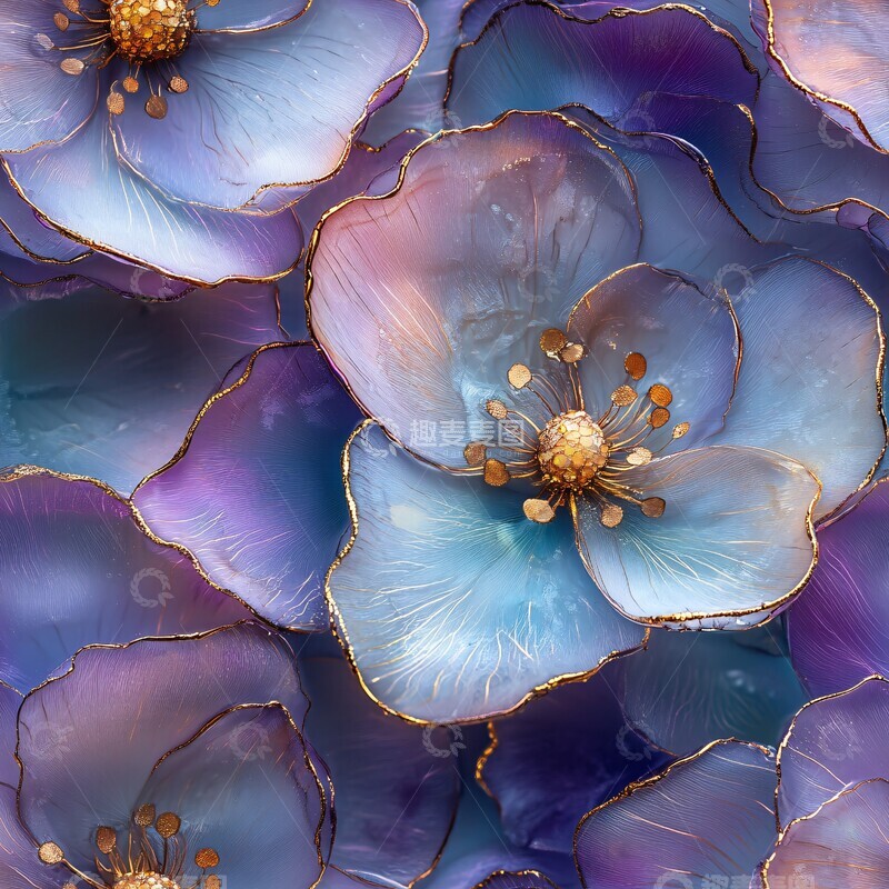 高清大图下载【趣麦麦图】酒精墨水花卉图案2