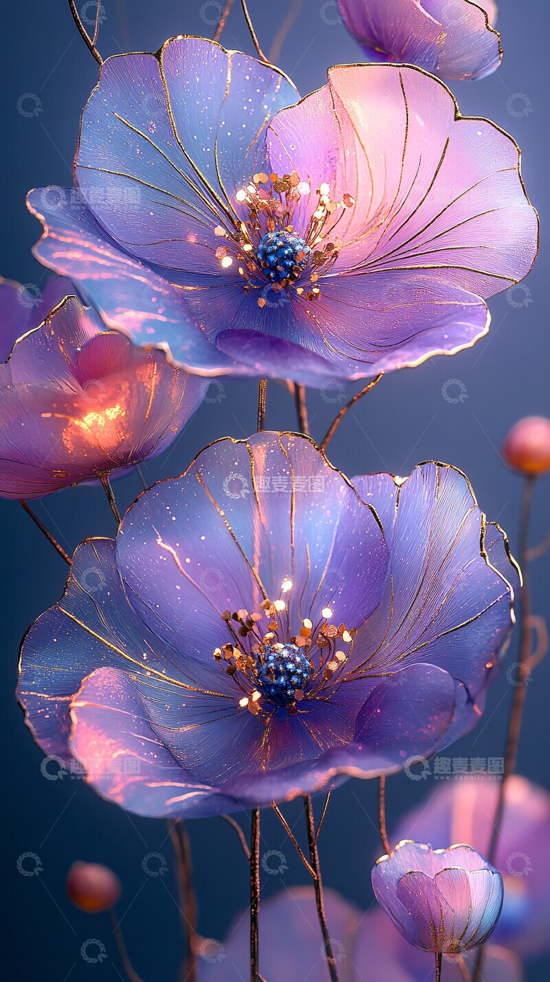 高清大图下载【趣麦麦图】金色花瓣梦幻图案2