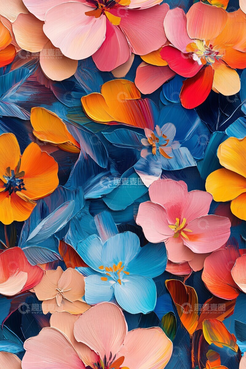 高清大图下载【趣麦麦图】三维小花油画2