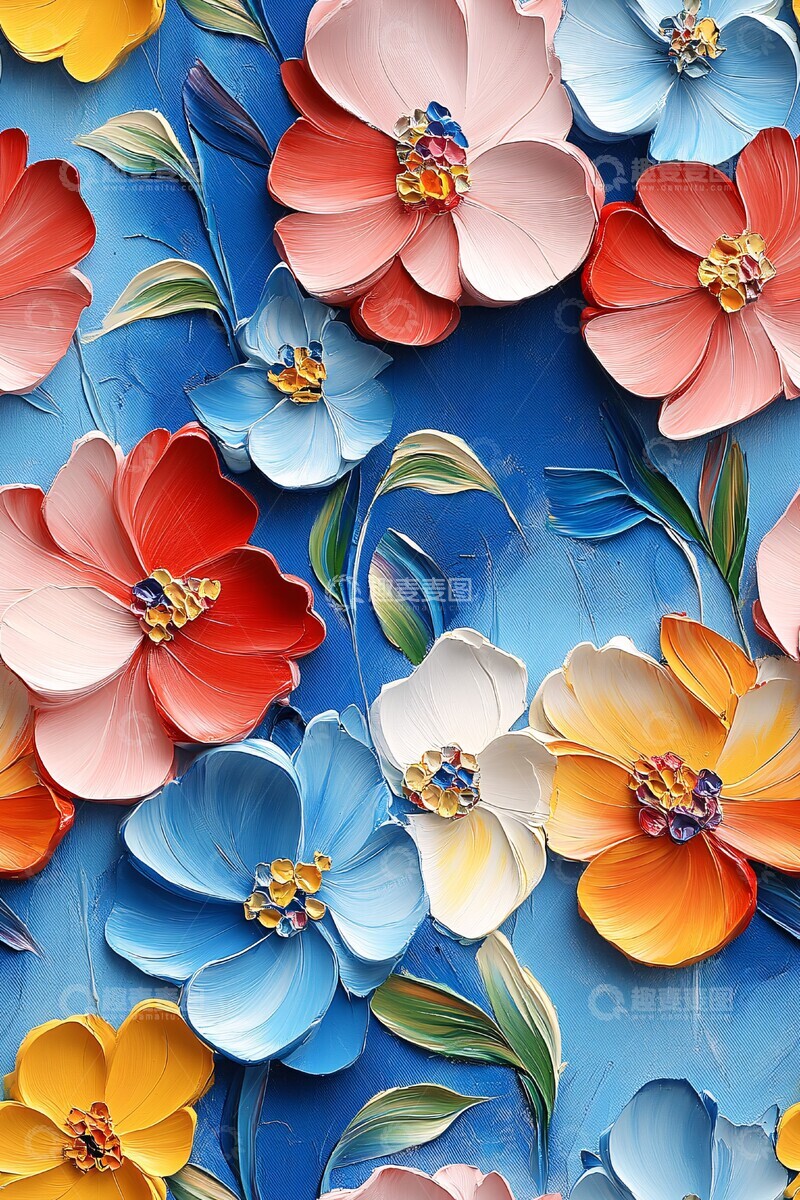 高清大图下载【趣麦麦图】三维小花油画