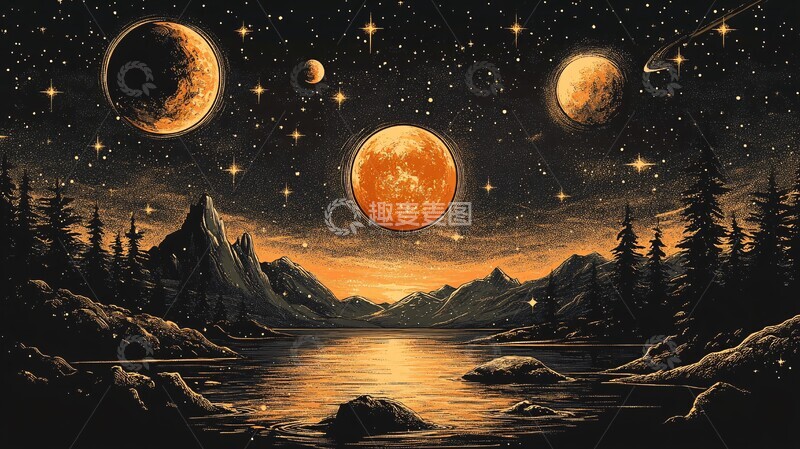 高清大图下载【趣麦麦图】行星与塔罗牌的结合2