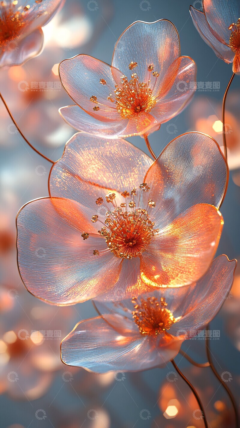 高清大图下载【趣麦麦图】闪耀丝质花朵1