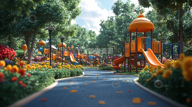 高清大图下载【趣麦麦图】儿童公园游乐设施1