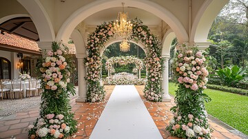 白色婚礼拱门装饰2