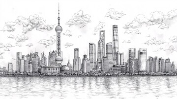 东方明珠塔下的城市建筑群鸟瞰图1