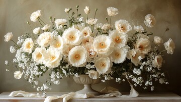 白玫瑰与花现代花艺