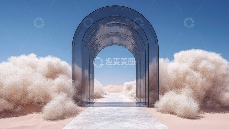 高清大图下载【趣麦麦图】沙漠金属拱门1